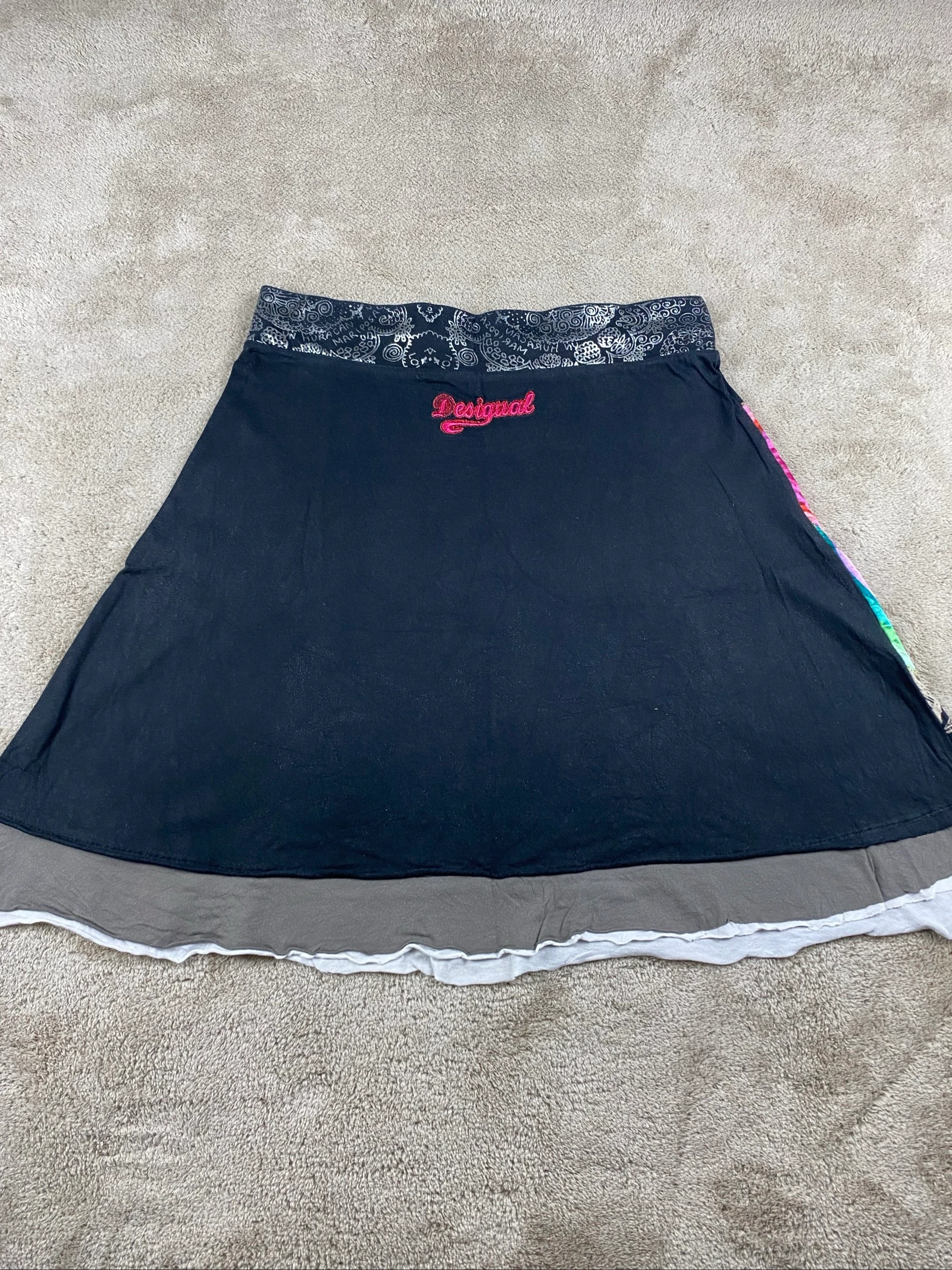 Desigual Saia Midi Estampa Artística Boho Y2K Tamanho G – photo 10